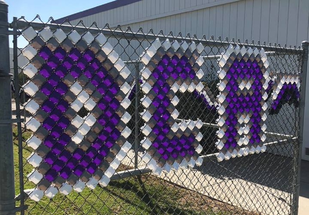 DCA letters woven on school fence